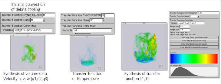 Synthesis of volume data and transfer function for multivariate analysis